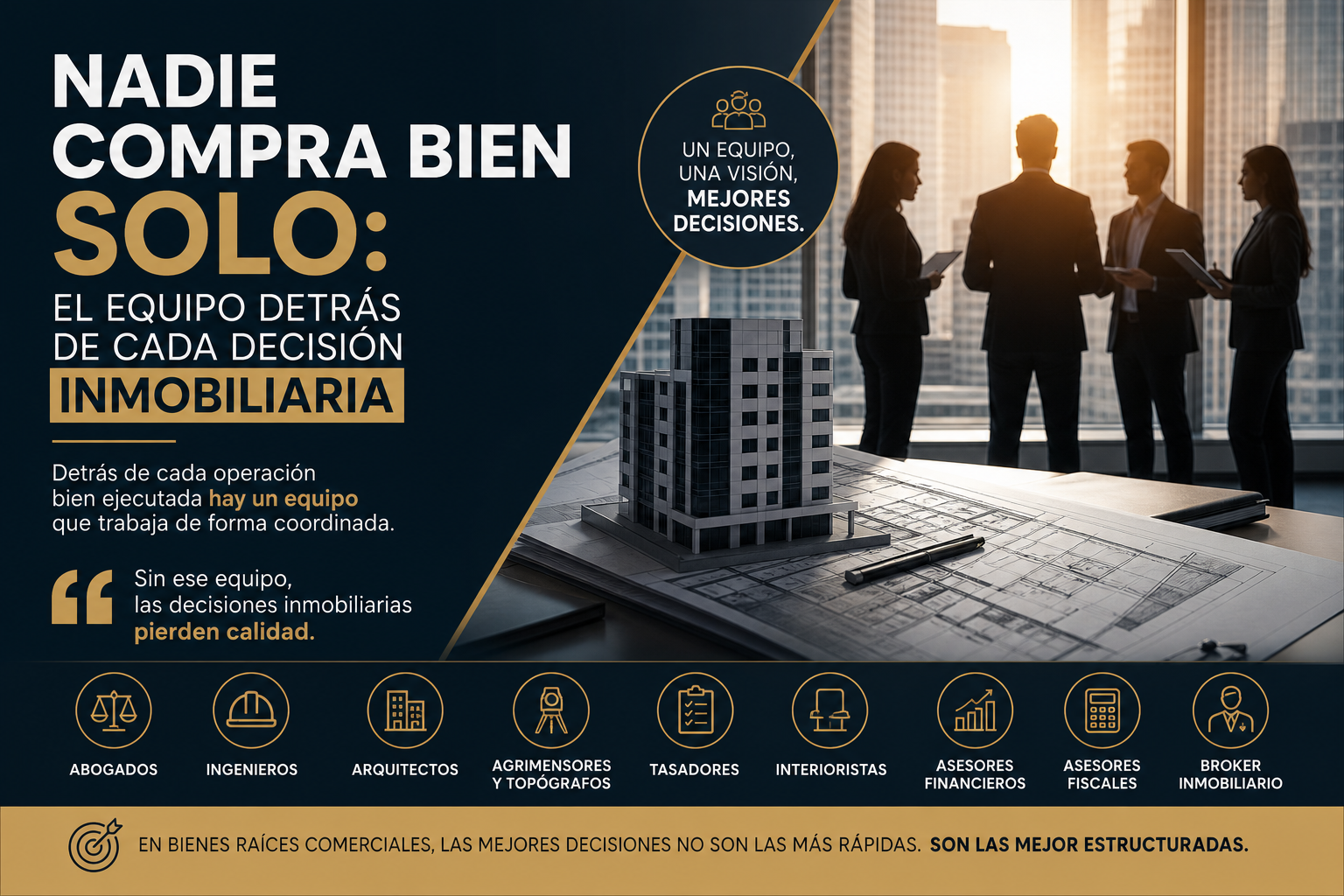 Nadie compra bien solo: el equipo detrás de cada decisión inmobiliaria