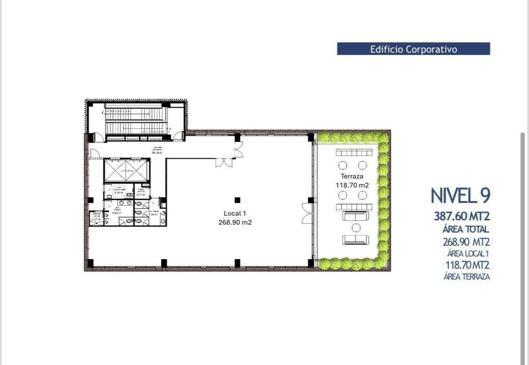 Edificio oficinas corporativas alquiler Santiago SQUARE