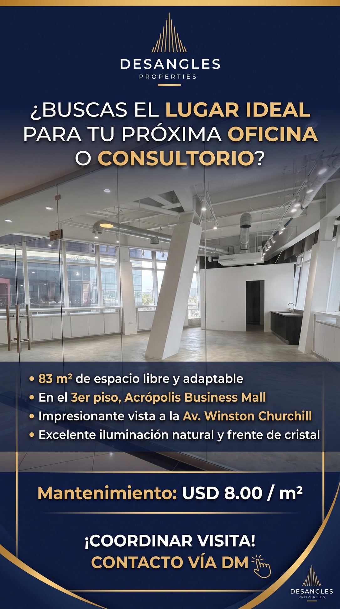 Local Comercial de 83 m² | Acrópolis Business Mall | Piso 3 | Santo Domingo