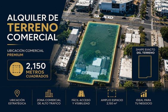 Terreno Comercial en Alquiler | 2,150 m² | Av. 27 de Febrero de esquina | Santo